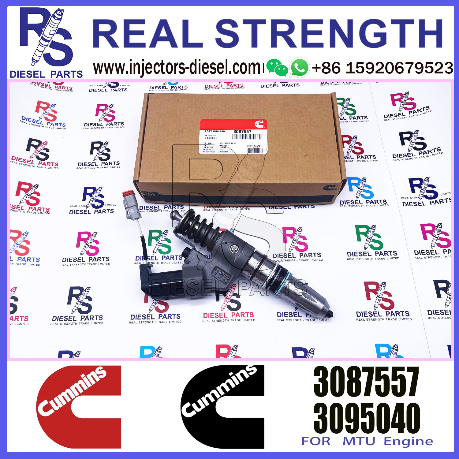 Diesel Engine Fuel Injector 3411752 3084589 3087557 For CUMMINS ISM QSM M11 Engine