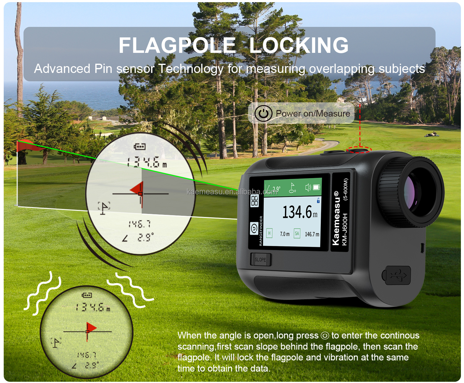 J600m Laser Rangefinder Rechargeable Fast Read Laser Distance Meter LCD Screen Memory Storage Portable Design