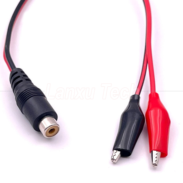 RCA Female AV to Alligator Clips Cable for Speaker