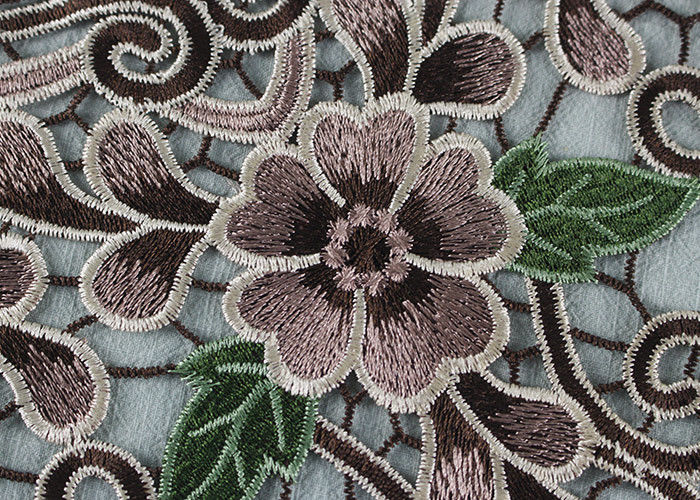 Venice Lace Applique Multi Color Lace Collar Applique With Floral Embroidery For Dresses