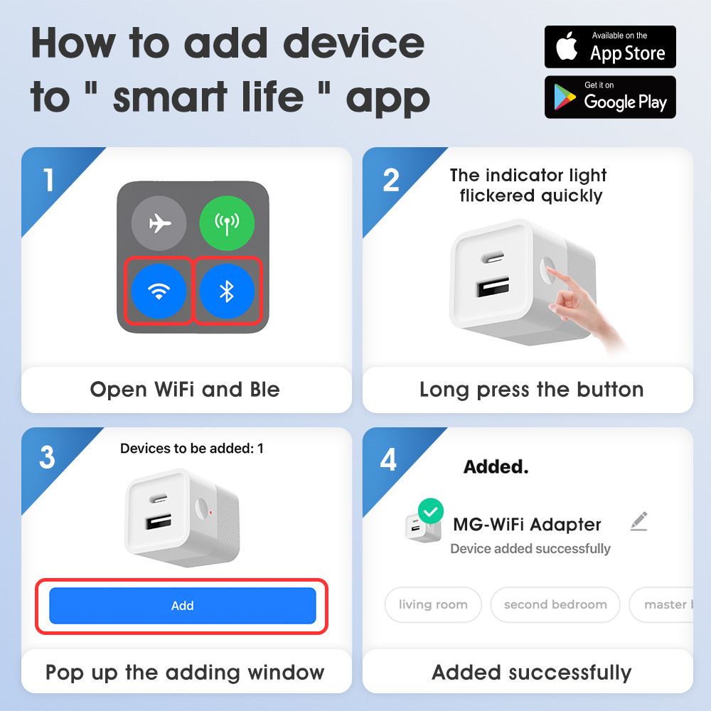 Tuya Smart WiFi Mini Portable Power Adapter – 5V Micro USB & Type-C Charger Plug with Wireless APP Control, Timing, Voice Commands, Alexa Compatible
