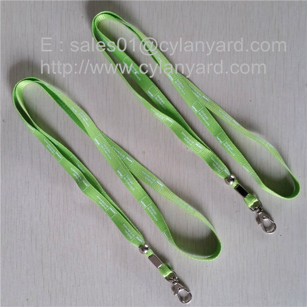 polyester lanyard with metal sheet crimped metal bead