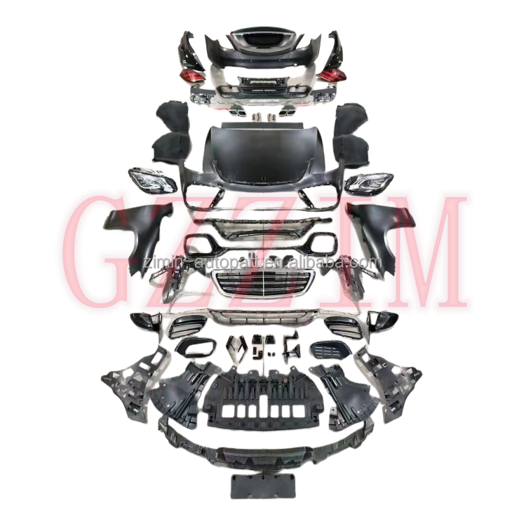 Upgrade W222 S450 Front Rear Bumper Grille Bodykit For S Class W221 2008-2013