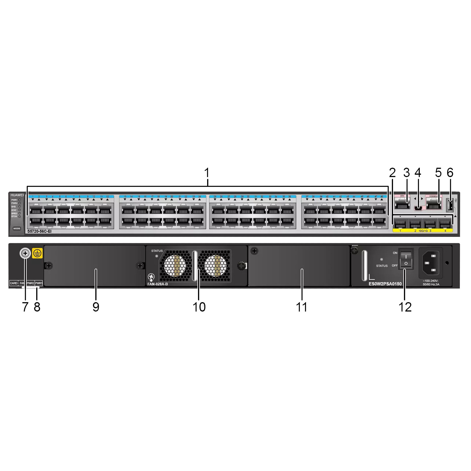 S5720-56C-EI-AC Quidway S5720 Cisco Gigabit Switch