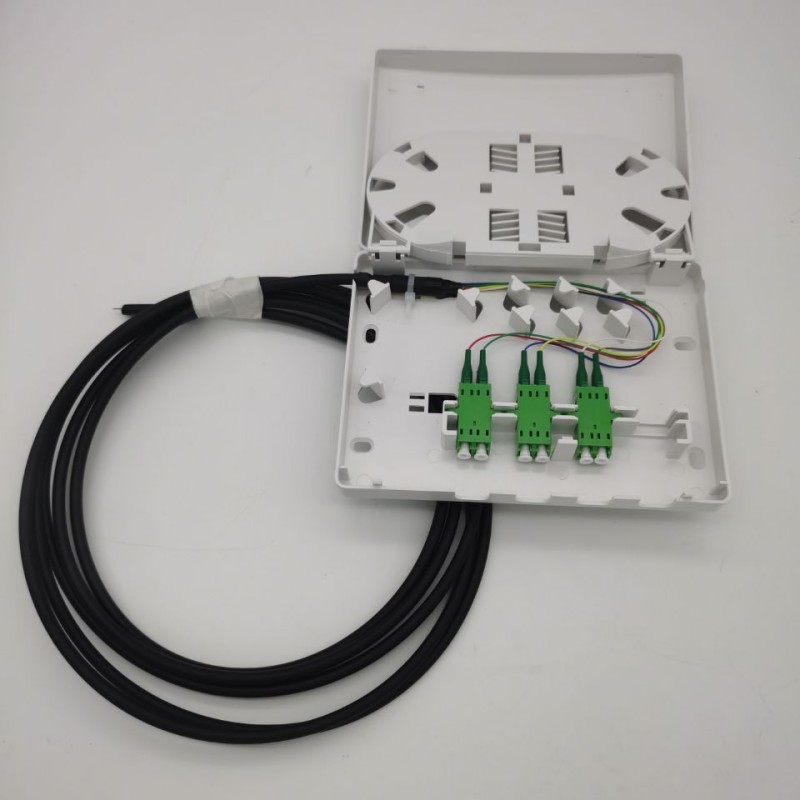 Black Fiber Termination Boxes Square Design 6 Ports Available