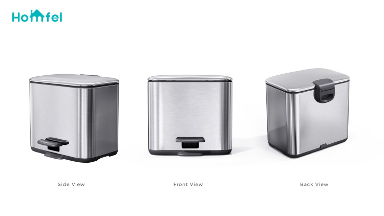 2 Division Stainless Steel Pedal Bin Household Trash Can for Stylish and Sustainable Recycling Solution