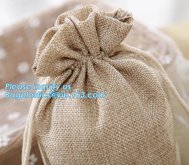 Custom cheap wedding favor gift packaging drawstring burlap jute pouch bag,drawstring jute bag burlap shopping bag new s
