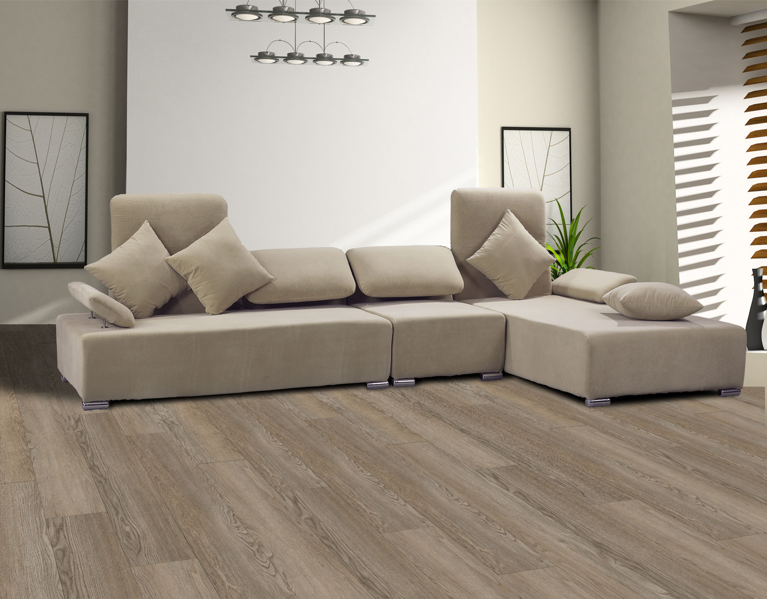 Eco Friendly Vinyl Plank Flooring SPC 5.5mm Unilin Click Retro Style Burlywood Wood Grain GKBM JR-W17036