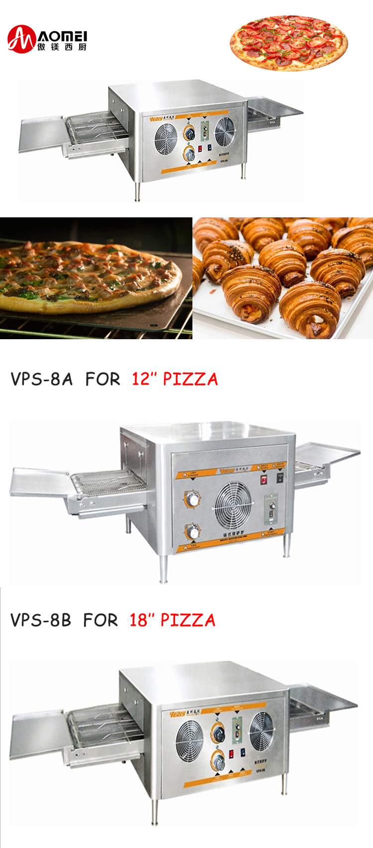 CE Approved Industrial Chain Type Pizza Oven Conveyor Snack Machine for 7700 Bakery