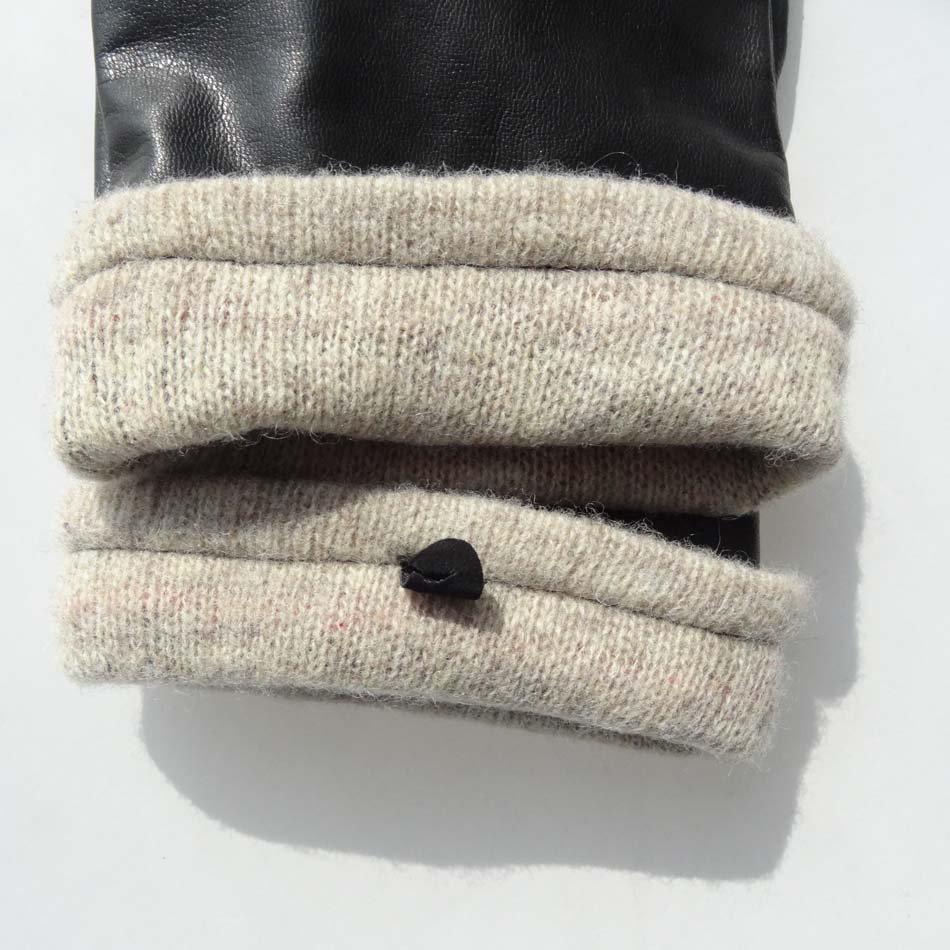 Dobby Style Mens Black Leather Gloves , Mens Leather Dress Gloves With Belt