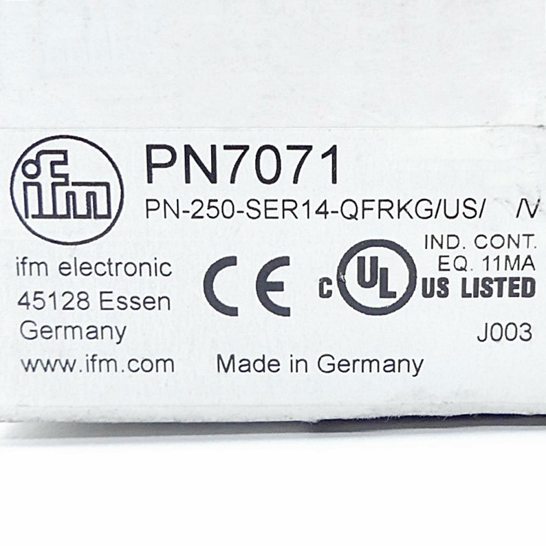IFM PRESSURE SENSOR WITH DISPLAY PN7071 PN-250-SER14-QFRKG/US/ /V