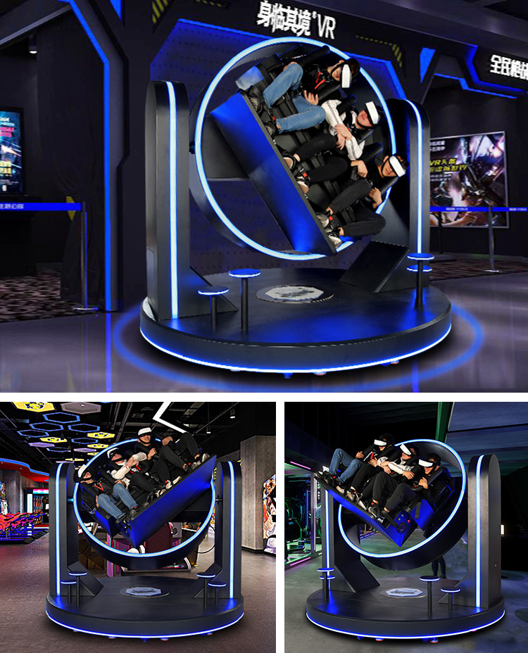 220V Game VR Simulator Patent Roller Coaster 3 Seats Virtual Reality Chair Gaming Set