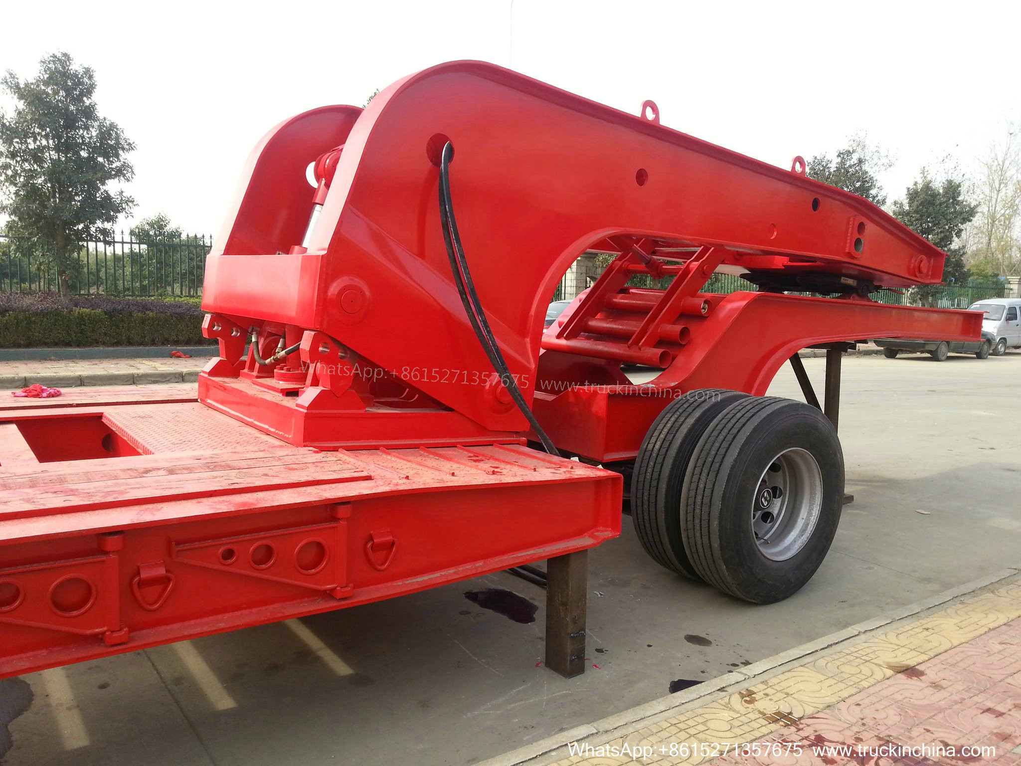 Gooseneck Lowbed Trailer Dolly for Heavy Duty Heavy Machine Lowbed Semi Trailer 80 ton 100Ton WhatsApp:8615271357675