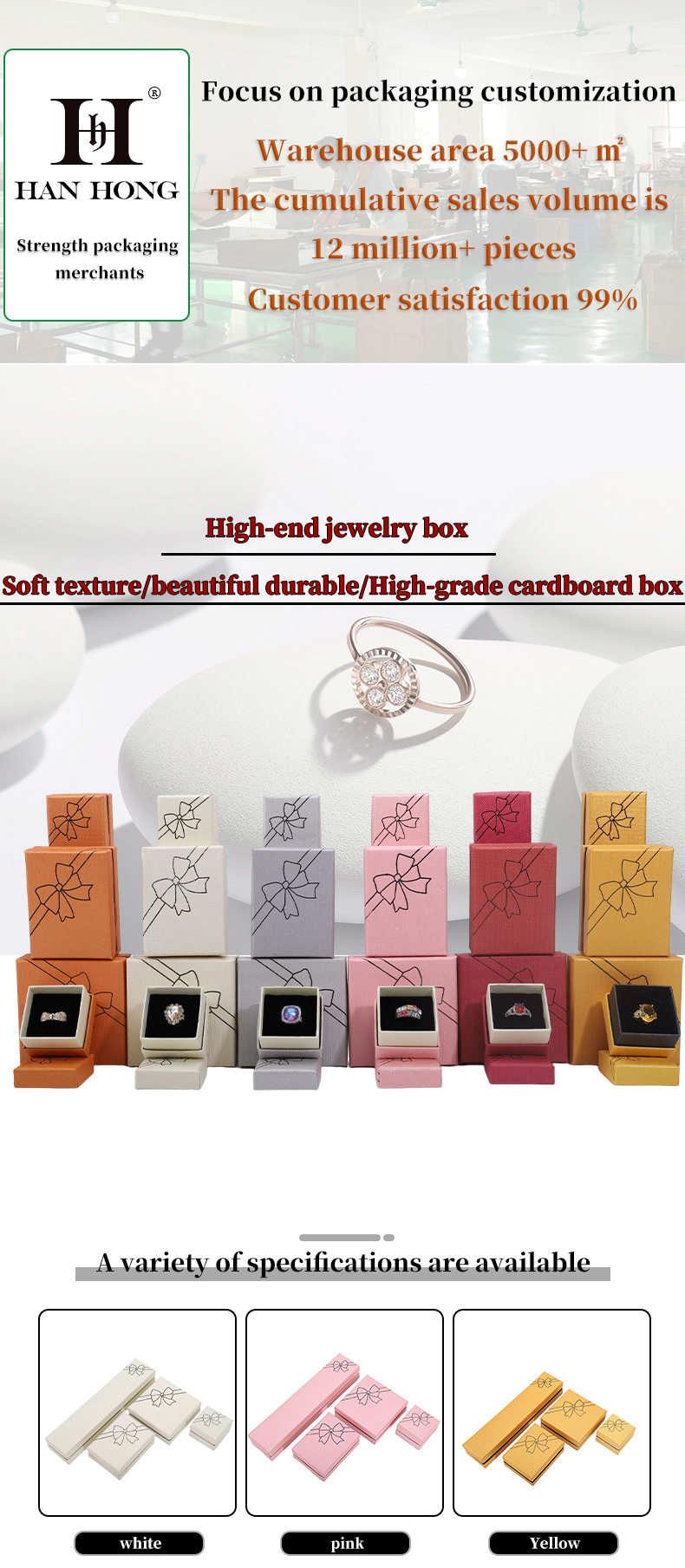 Hanhong Black Rose Paper Jewelry Box Supplies with Heaven and Earth Cover Contact us
