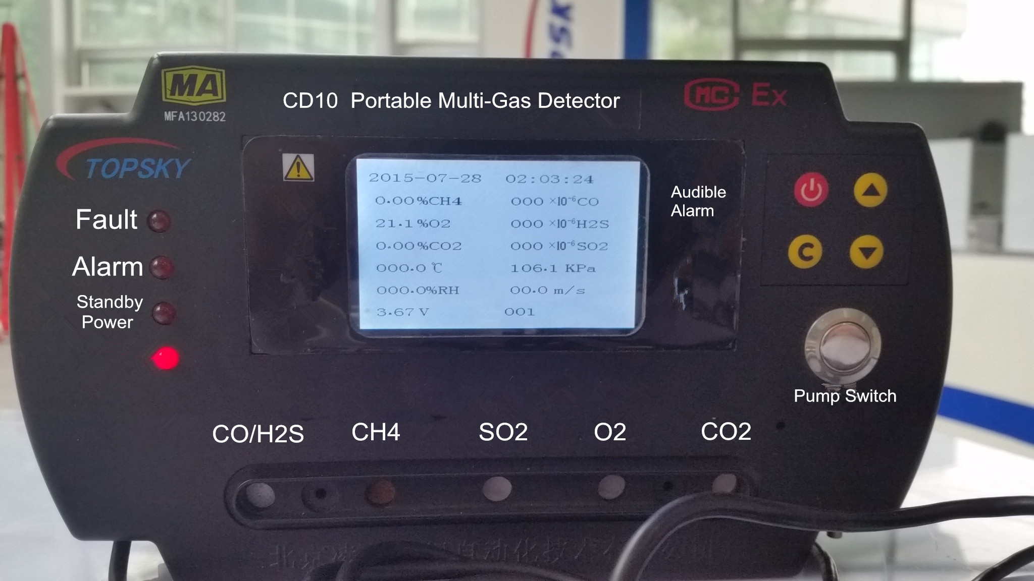 ExibdMB Intrinsically Safe Instrument CD10 Portable Multi Gas Detector