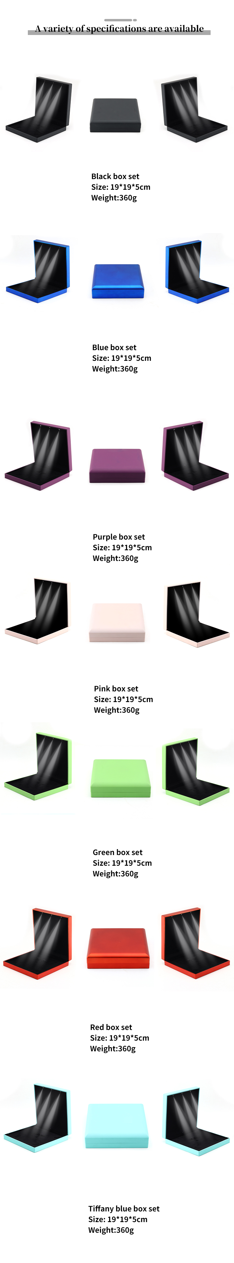 Hanhong Custom Logo White Light Jewelry Packaging Box Set with Ring Necklace Earrings