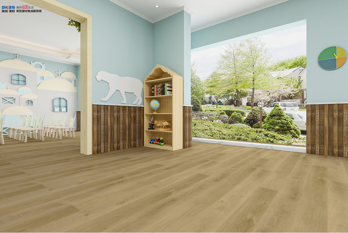 Soundproof Eco Friendly SPC Flooring Fire Retardant 5.5mm GKBM LS-W028