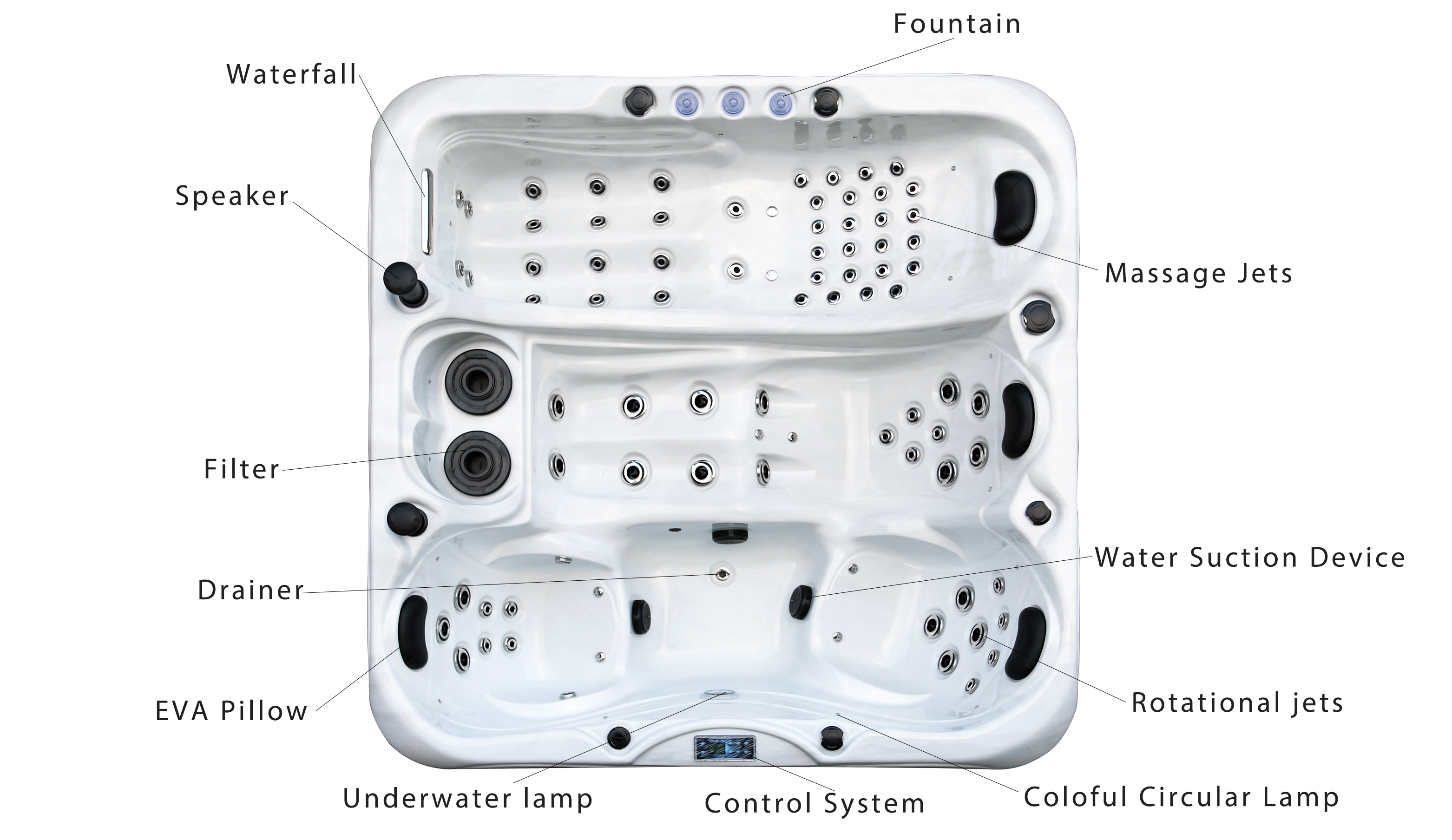 220V 240V 50hz 60hz Acrylic Massage Out Door Spa Bathtub Hot Tub
