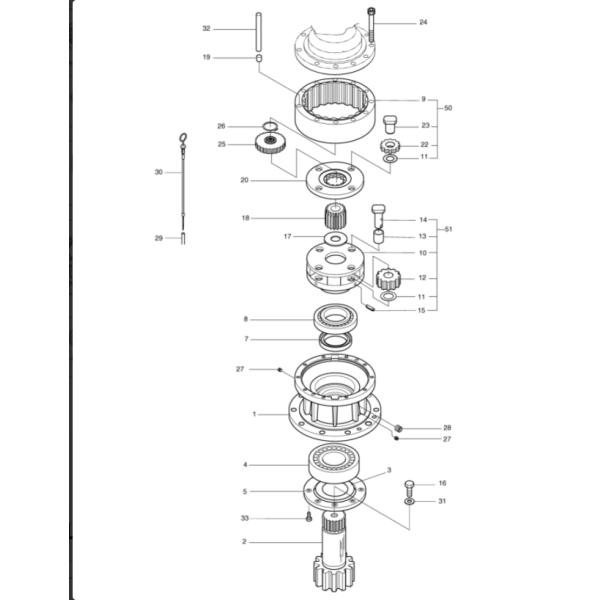 2404-1063I 897102-2880 H9118R7894-1 2404-1063 404-00097C Reduction Gear Assembly Fit DH220-5 SOLAR 220 SOLAR 225