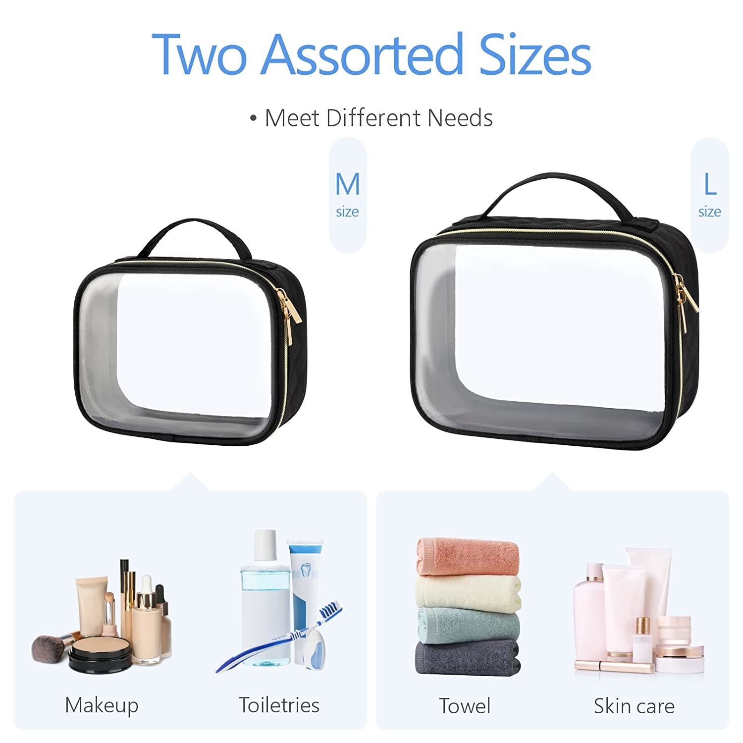 Custom Small Neoprene Transparent Standup Travel Storage Makeup Bag Pvc Clear Toiletry Cosmetic Black Bag