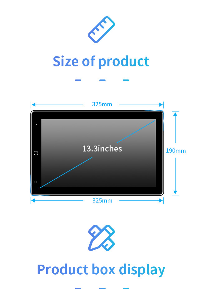 1 Din Android Auto GPS Navigation Universal Auto Rotary 13.3 Inch Screen 360 Degree Rotate