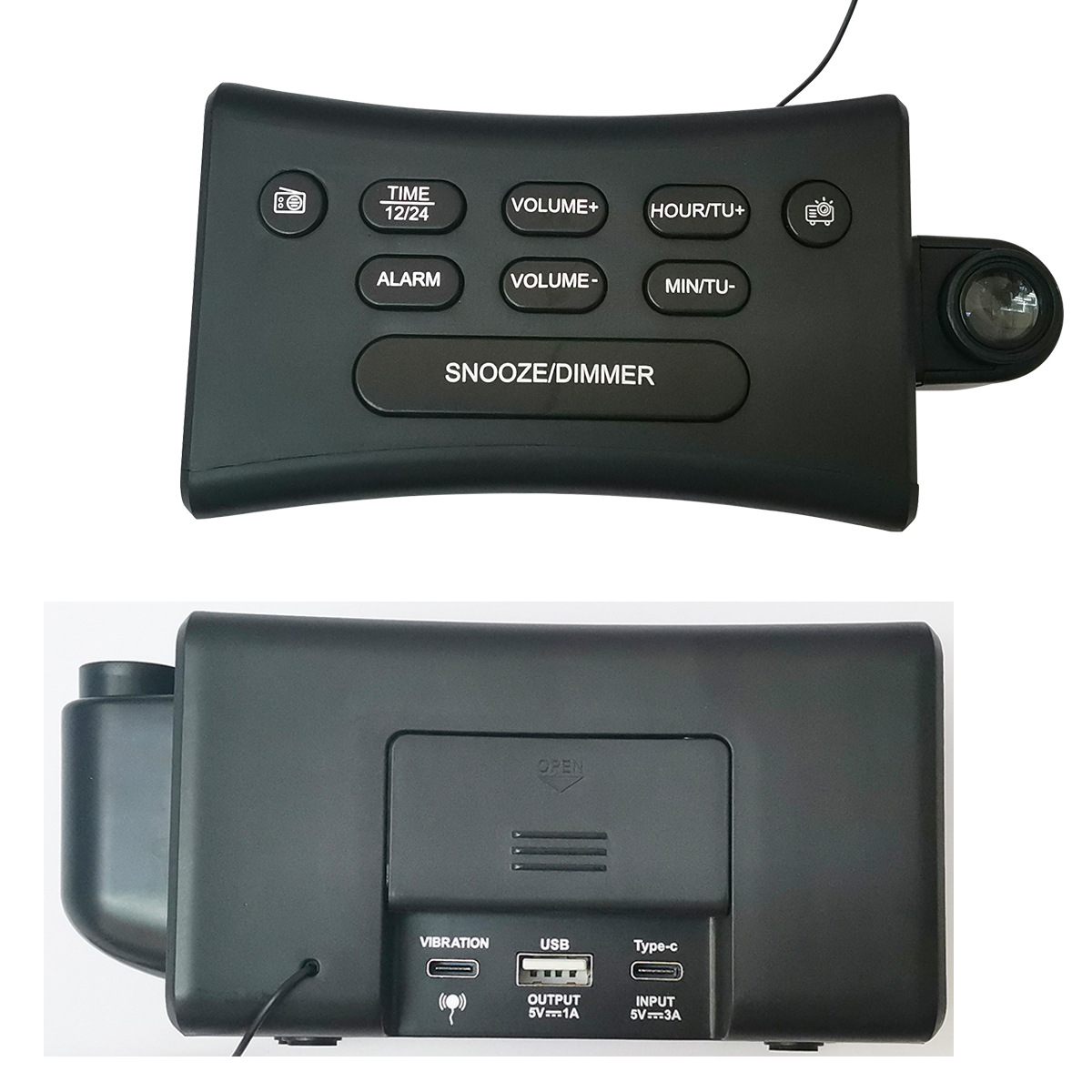 180 Degree Rotating Alarm Clock FM Radio With Creative Curved Surface