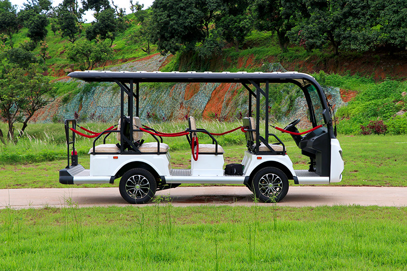 8+3 Passenger Electric Sightseeing Shuttle Bus With 7.5KW Lithium Battery For Amusement Areas