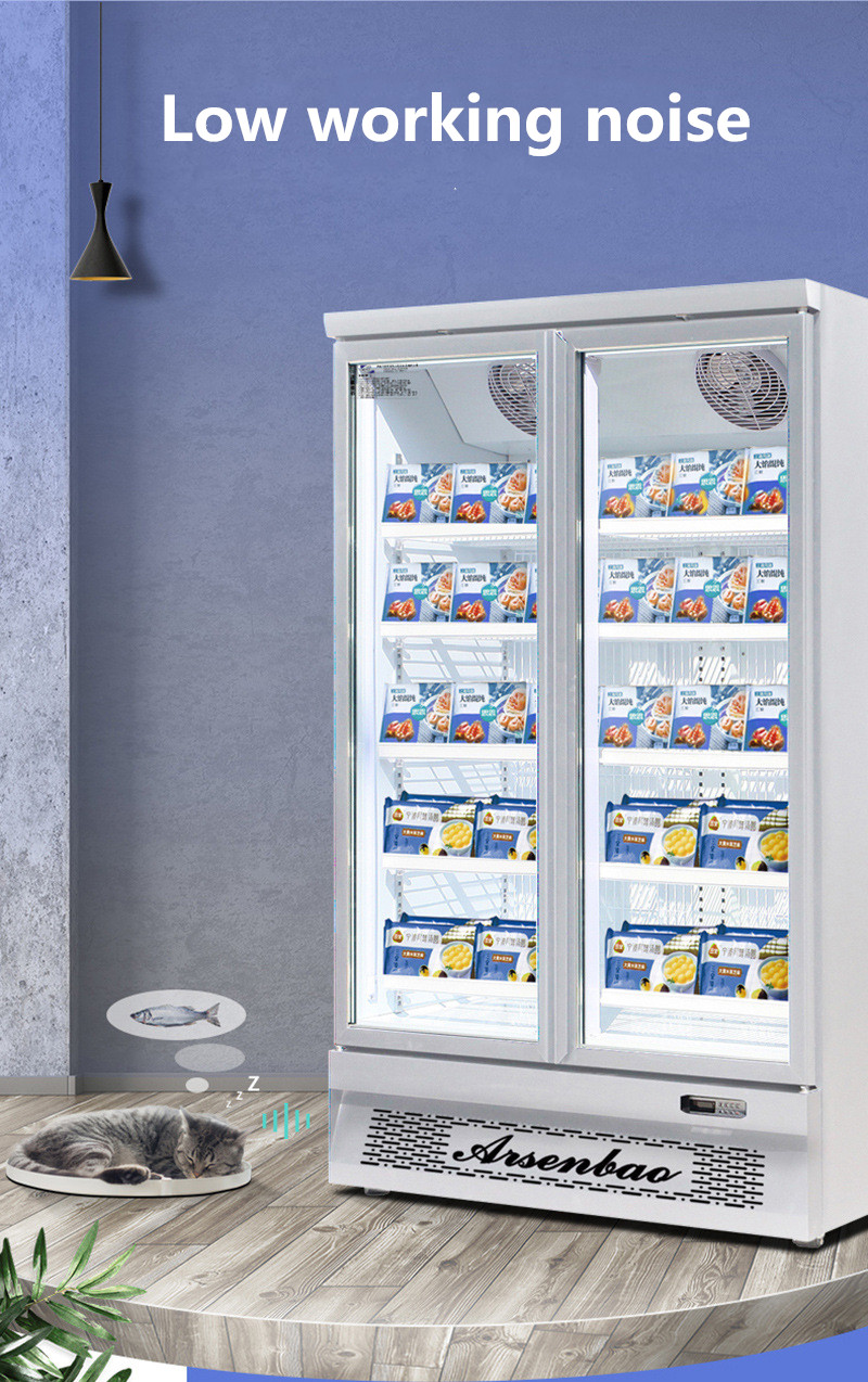Multiclimate Vertical Glass Door Freezer , 750W 3 Door Merchandiser Refrigerator