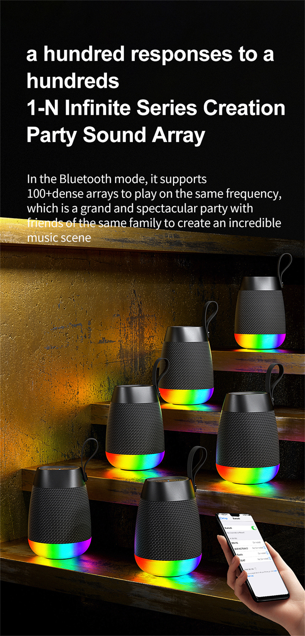 Experience Audio with this Wireless Speaker Heavy Bass Low Tone and Waterproof Fabric