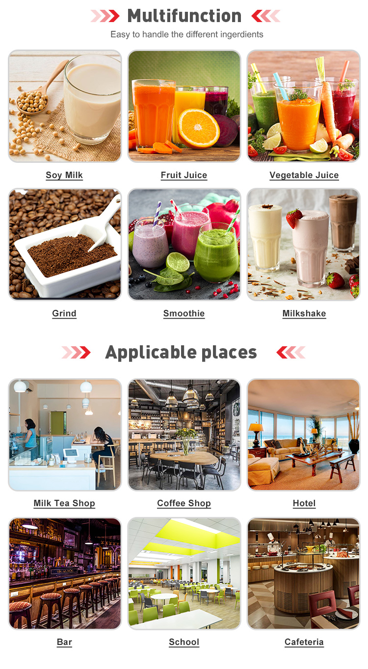 1800W Professional Kitchen Appliances High Speed Food Processor Blender for Commercial