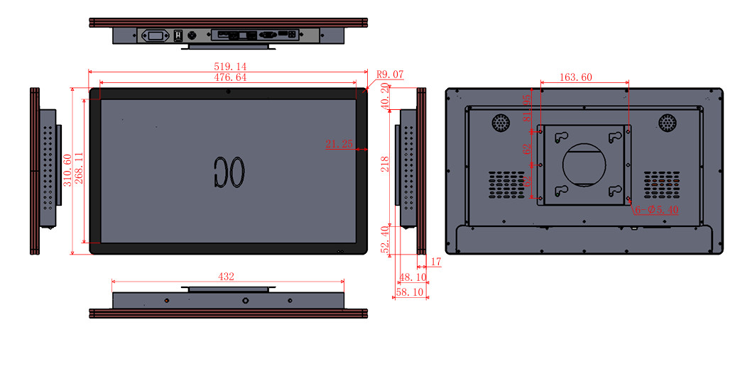 21.5 Inch Touch Screen Monitor 5ms Response Time 178° Viewing Angle for Requirements