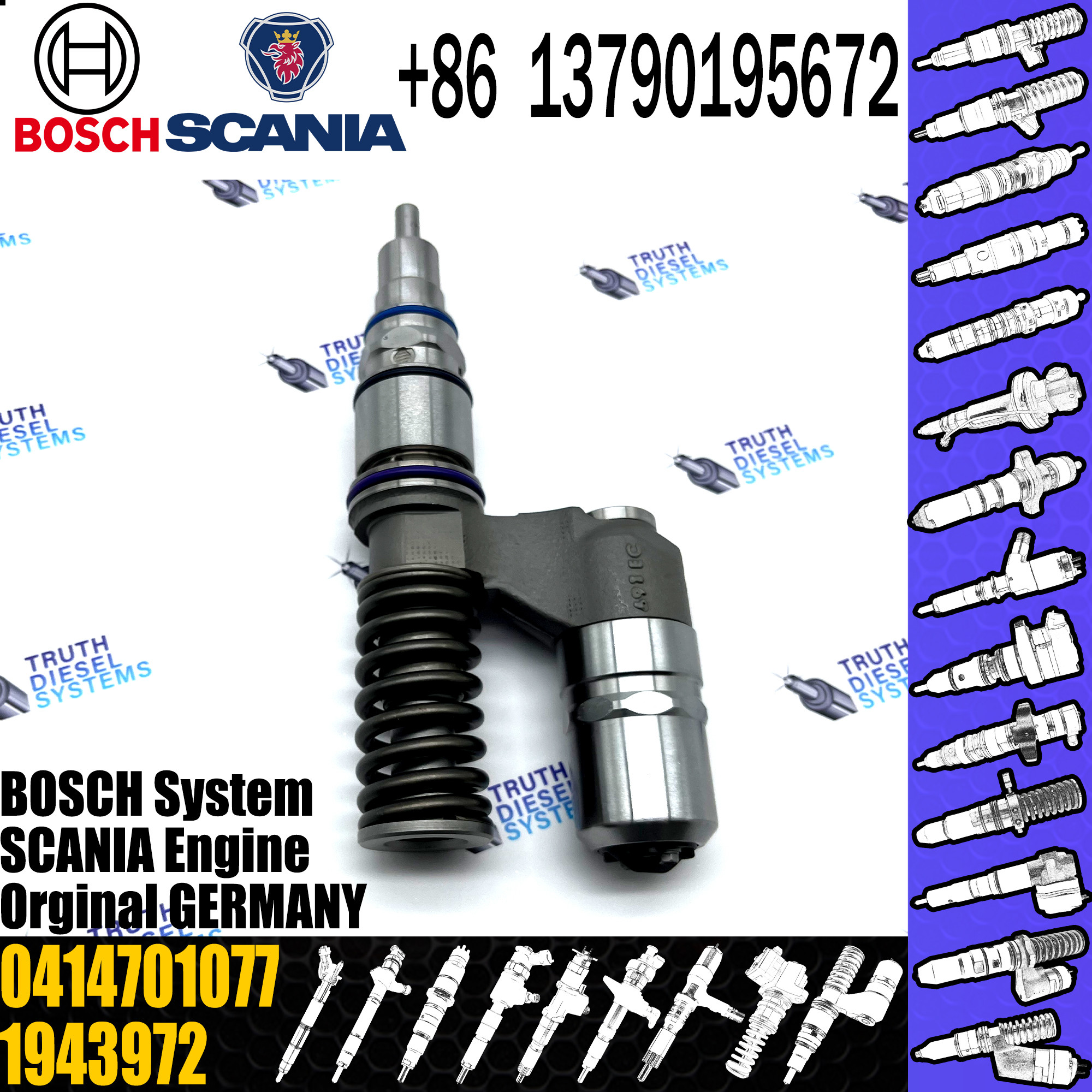 BOSCH fuel Unit pump assembly 0414701077 0414701076 0414701050 1943972 for Scania F310 K250 P250 engine