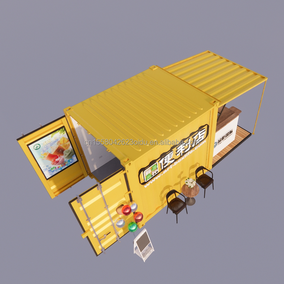 Portable Pop Up Mobile Mini 10ft Container Home Bar Prefabricated Restaurant Shop Street Food Kiosk