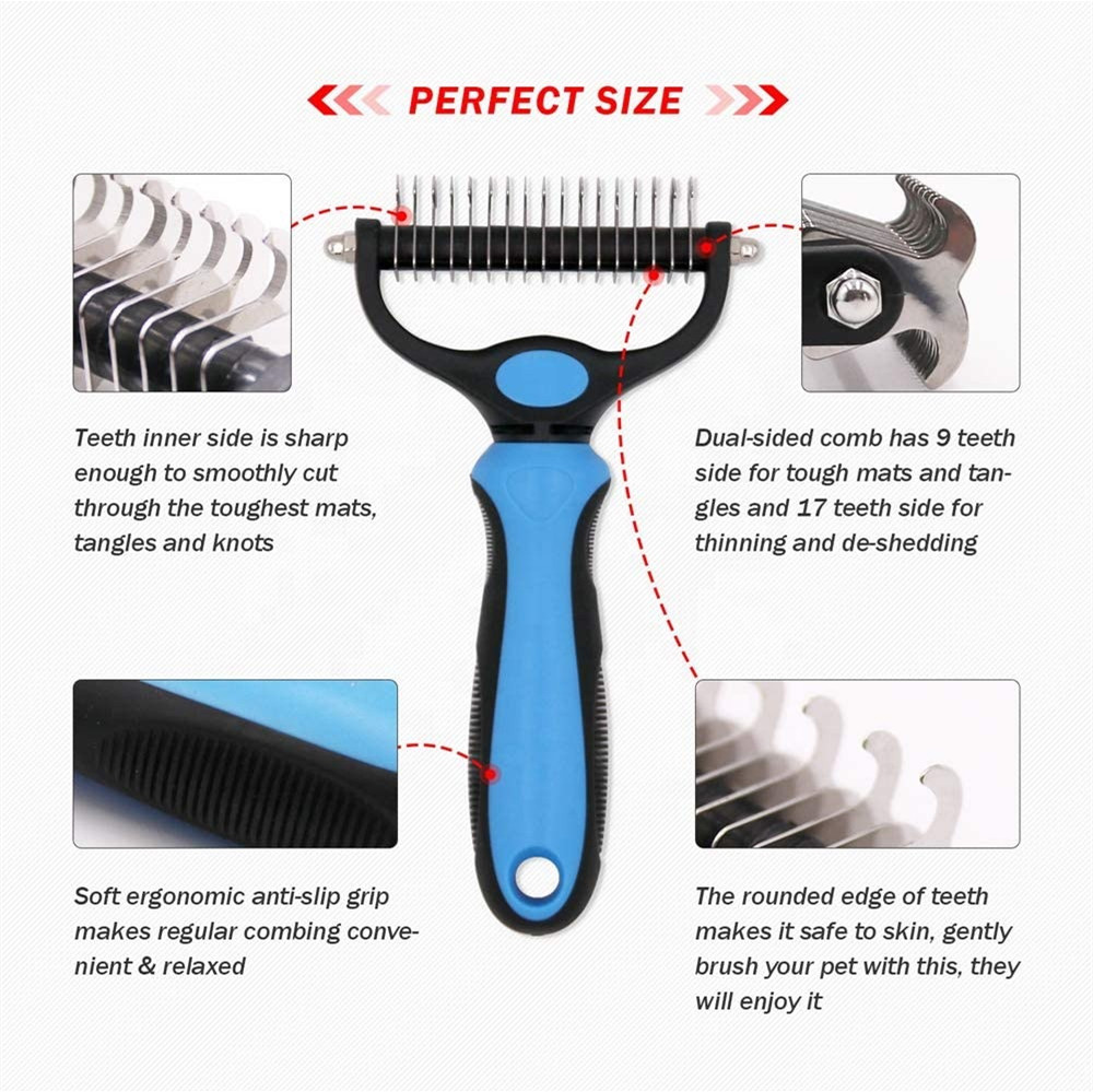 Pet Grooming Stainless Steel Brush 17 9cm Double Side Comb Dogs Sustainable Household