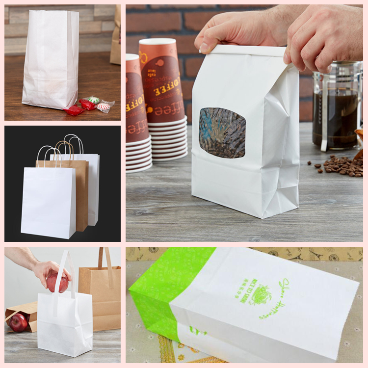 100gsm Durable White Kraft Paper Material For Pastries Bags High Tensile Strength