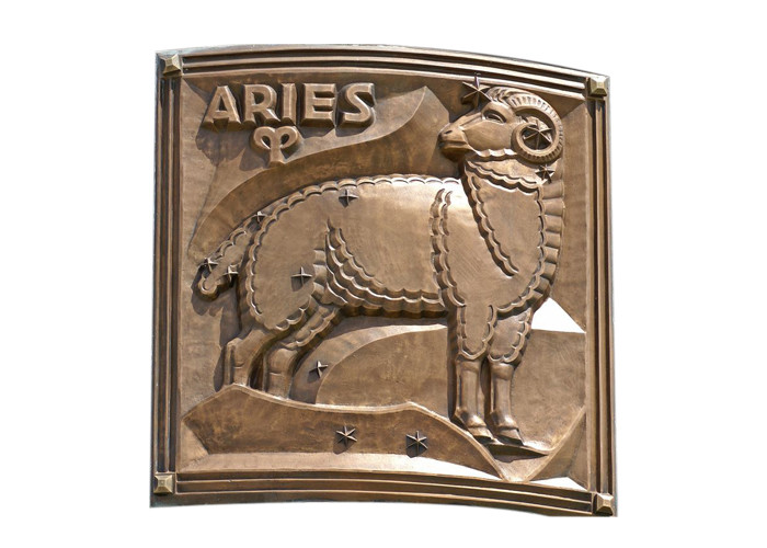Contemporary Metal Aries Bronze Relief For Outdoor / Indoor Decoration