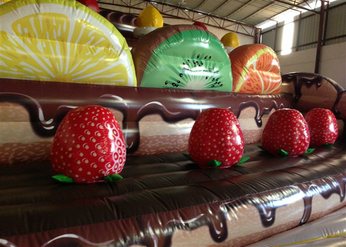 Inflatable Cake Toddler Bounce House , Inflatable Jumping Castle Quadruple Stitching