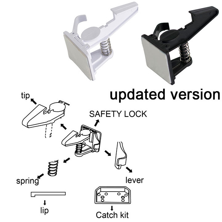 Updated Version White Or Black Spring Baby Safety Child Cabinet Lock