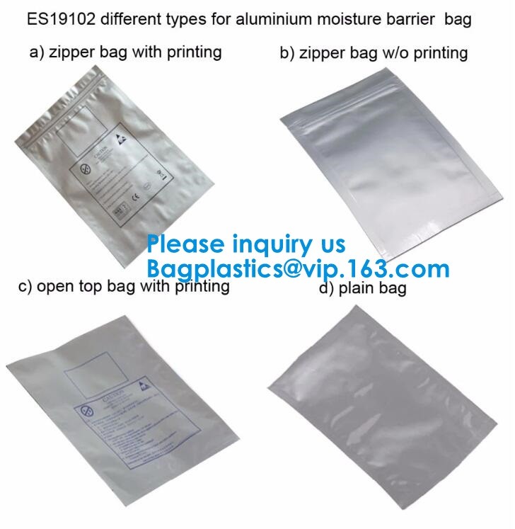 Aluminium Plastic Antistatic Zip lockk Esd Shielding Electronic Packaging Pet Bag With Zip,Black Conductive Bag, Grid bag