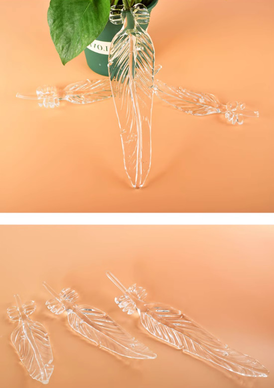 Hanging Art Glass Feather Chandelier Cafe Restaurant Custom Chandelier