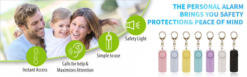 130db Personal Safety Alarms Keychain Self Defense Alarms For Girls Elderly With Led Light