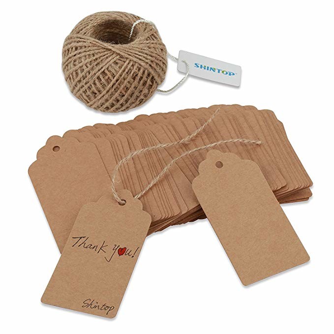 Kraft Paper Personalized Clothing Labels , Brown Clothing Label Tags