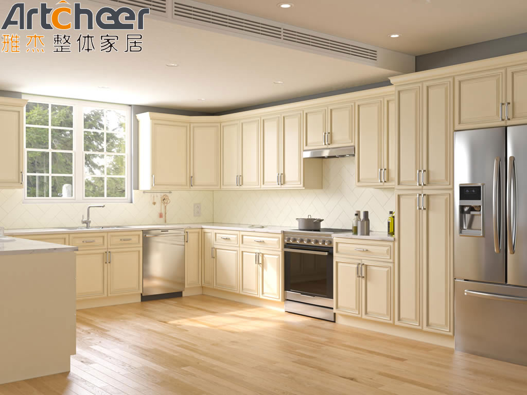Modular Shape Solid Wood Modern Shaker Cabinets Traditional For Modern Homes