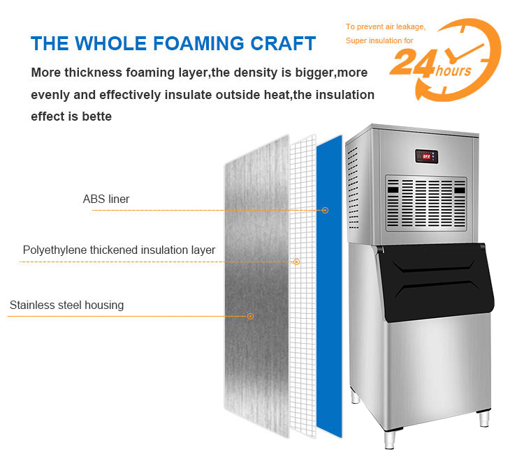 500KG 24h Snowflake Ice Block Maker Automatic Commercial Crushed Ice Making Machine for Business Durable and Long-lasting