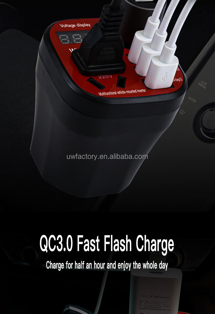 Smart Cooling Universal Power Inverter Auto 12V/24V USB Port Inverter Converter for Cooling Car Refrigerator