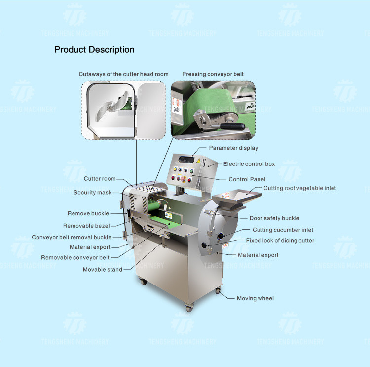 304 Stainless Steel Vegetable Processing Machine Double Head Cabbage Dicing Equipment