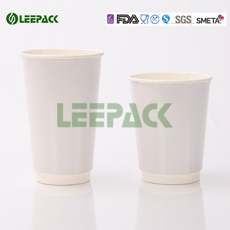 Hot Disposable Paper Cups Food Grade Logo Ptinting Single Or Double Wall