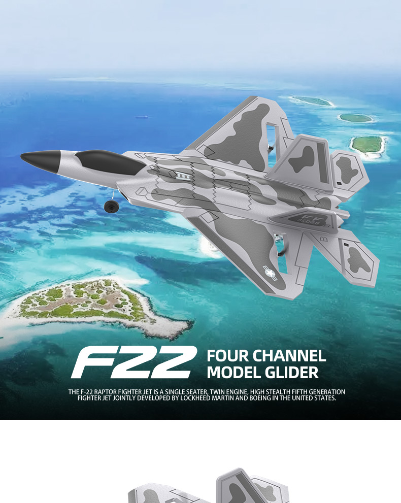 F22 Rtf Epp Foam Jet Airplane Remote Control Rc Fighter Plane Toy Age Range 8 to 13 Years Control distance About 200 meters
