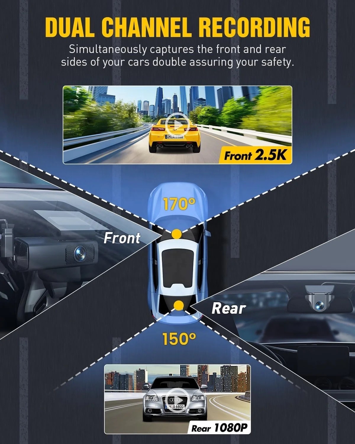Hidden Taxi Surveillance Camera Supports GPS WiFi Connectivity Car Dashcam