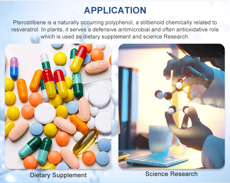 Natural Antioxidant Pterostilbene Supplement For Food Grade CAS 537-42-8